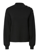 Yashama ls pearl knit pullover - black