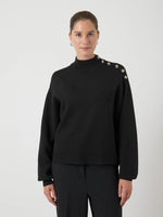 Yashama ls pearl knit pullover - black