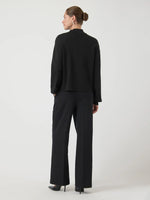 Yashama ls pearl knit pullover - black