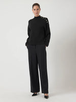 Yashama ls pearl knit pullover - black