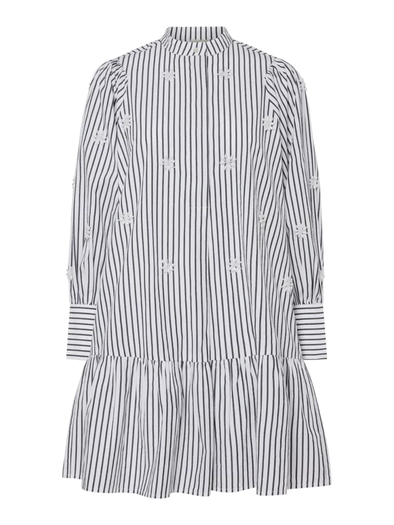 YASEMURA LS DRESS S - black stripes