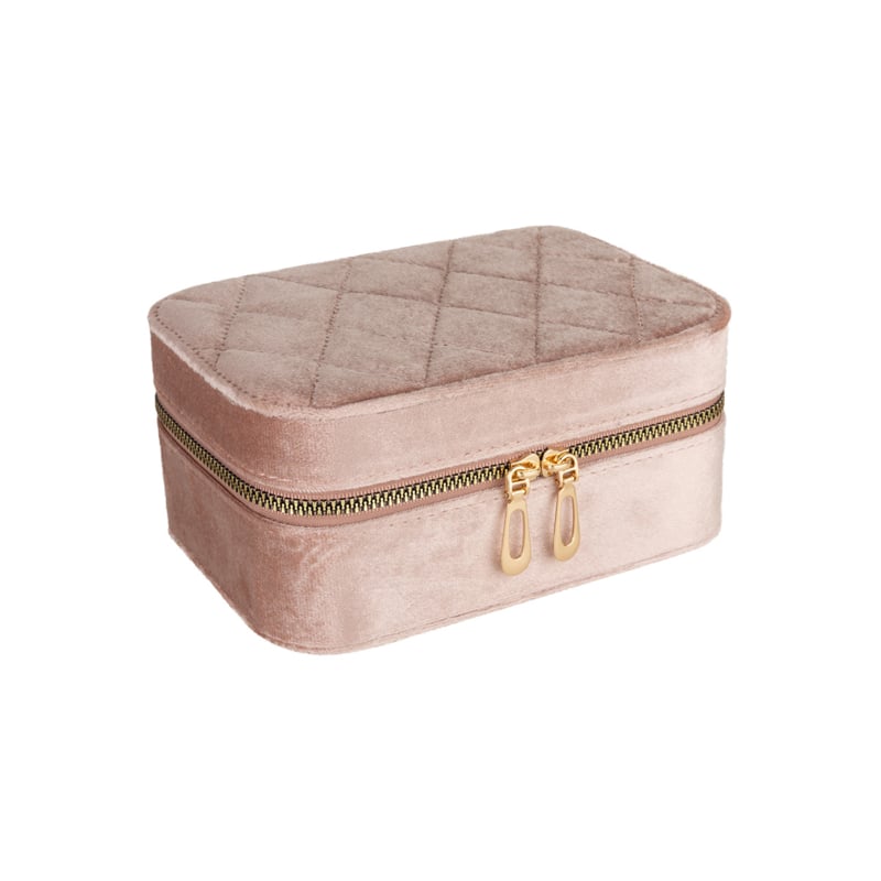 Velvet jewellery box DELUXE- oud-roze