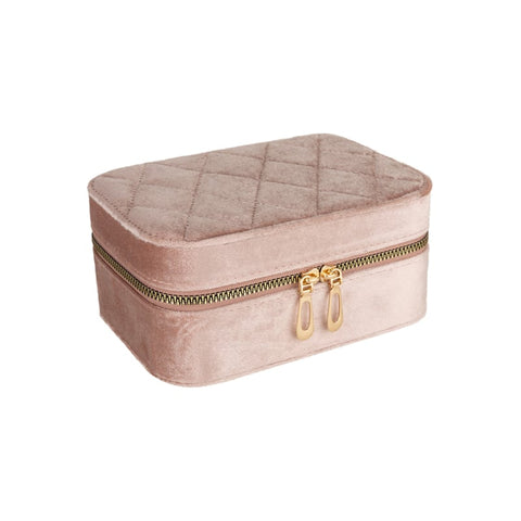 Velvet jewellery box DELUXE- oud-roze