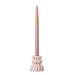 Gabin candle holder - stoneware - purple stripes