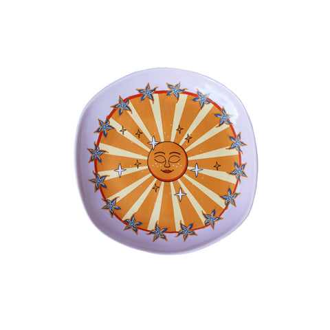 Serving Plate Lilac Sun with Stars