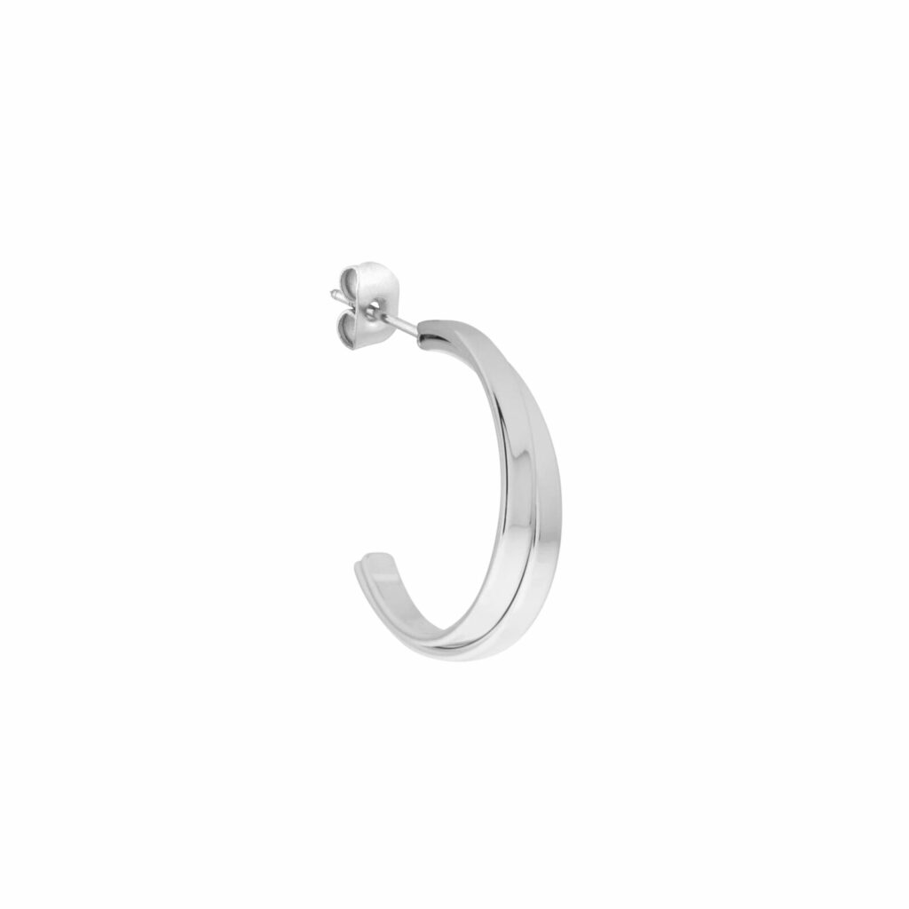 Single wavy bar silver