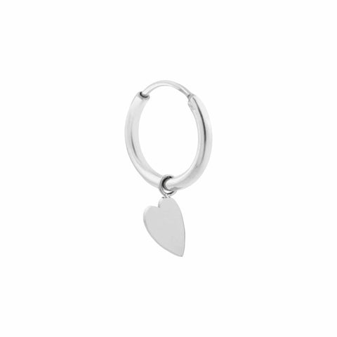 Single heart hoop silver