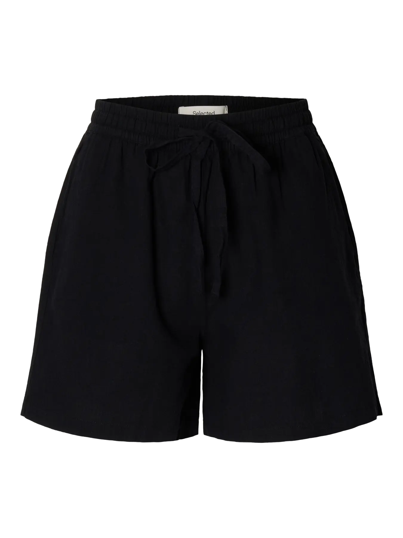 Selected Luisa - linnie linen blend shorts - black