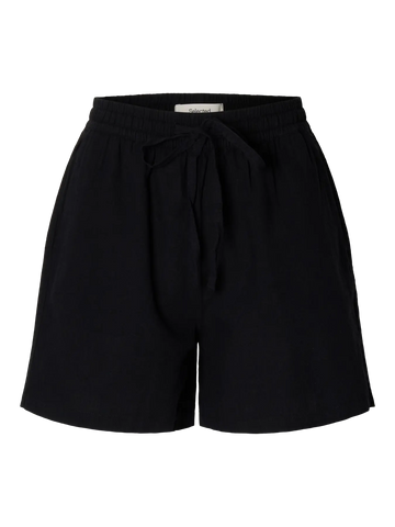 Selected Luisa - linnie linen blend shorts - black