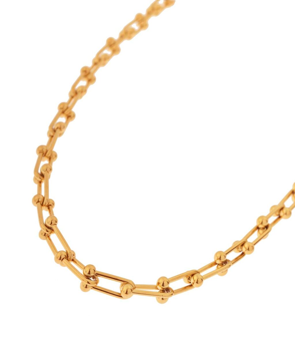 Hooked up ball necklace gold