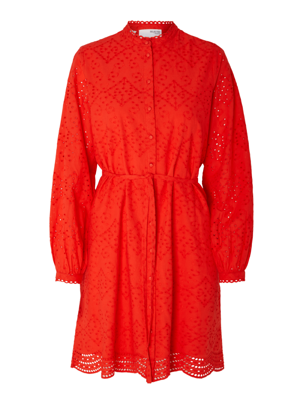 SLFTATIANA LS SHORT EMBR DRESS NOOS - Flame Scarlet