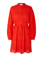 SLFTATIANA LS SHORT EMBR DRESS NOOS - Flame Scarlet