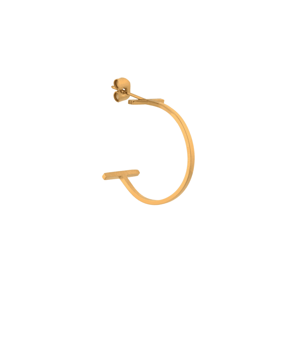 SINGLE DOUBLE BAR HOOP GOLD