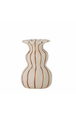 Byron candle holder - nature - stoneware- brown stripes