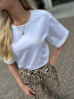 Slfmarita 2/4 pearl emb tee - Bright White