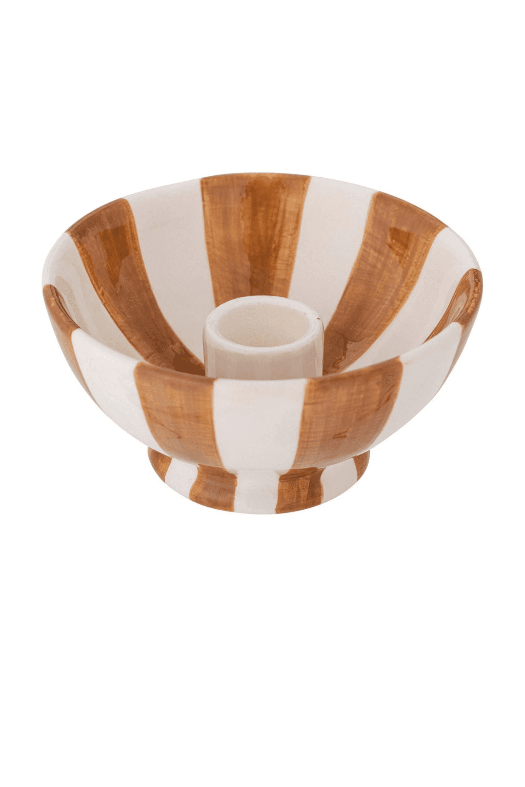 Eja candle holder stoneware - brown