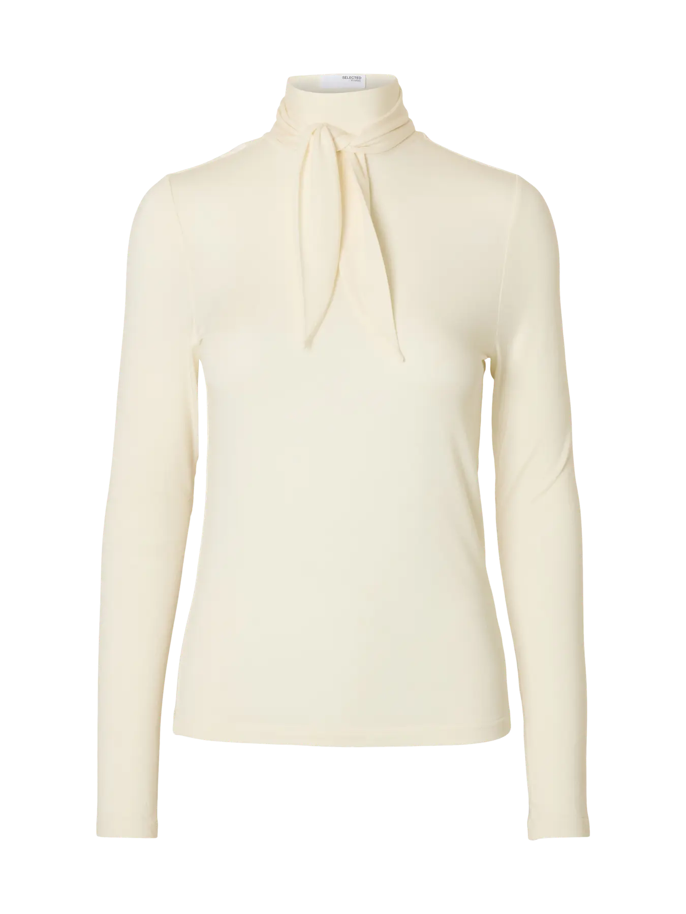 Slflina land ls high neck top - egret