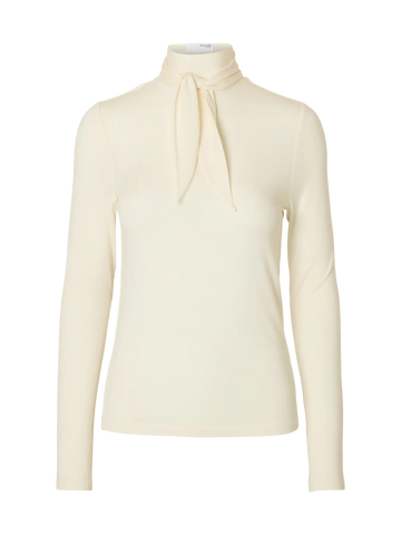 Slflina land ls high neck top - egret