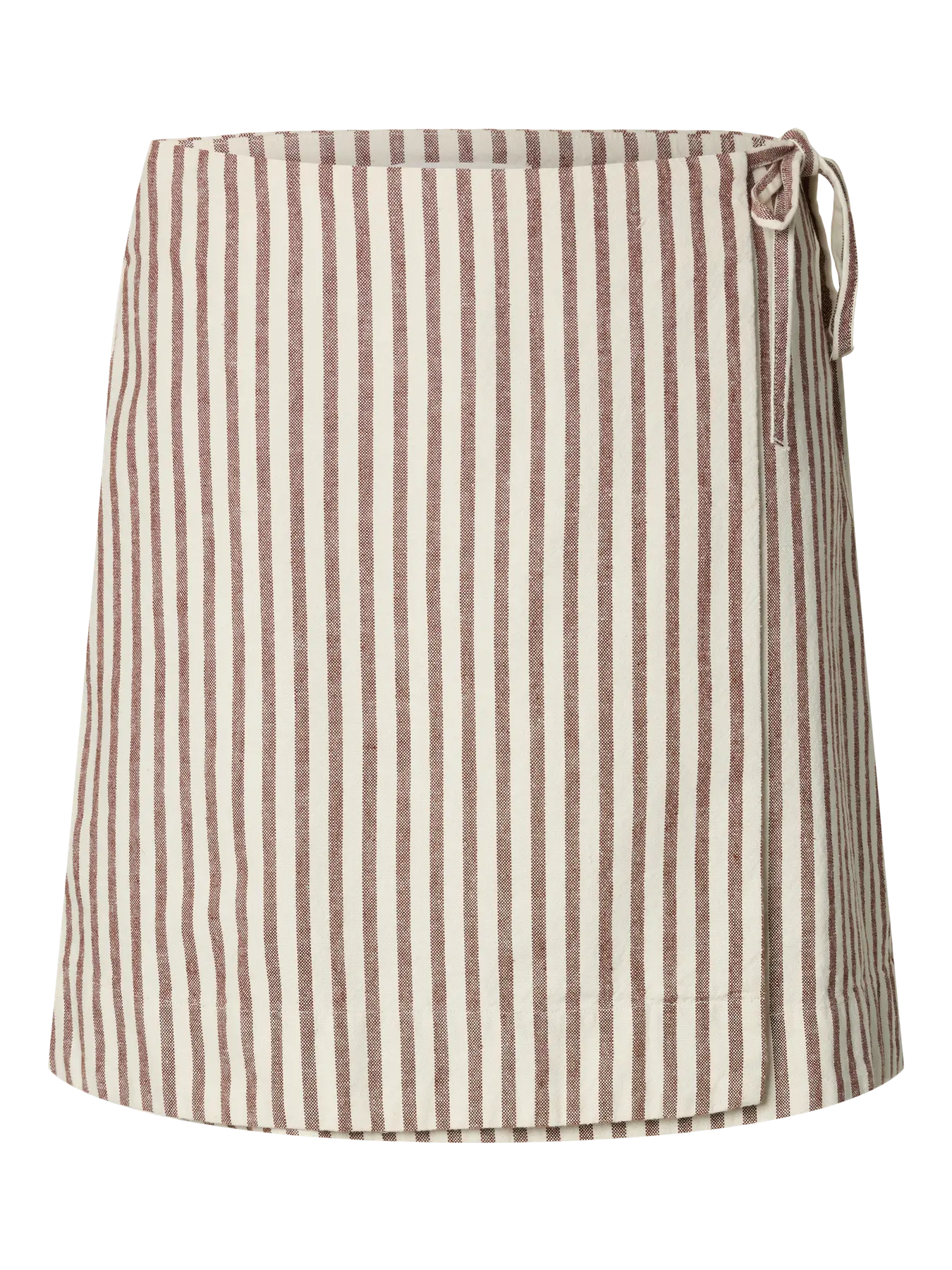 Slfjohanne mw short wrap skirt - cherry mahogany stripe