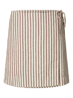 Slfjohanne mw short wrap skirt - cherry mahogany stripe