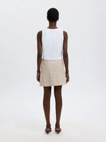 Slfjohanne mw short wrap skirt - cherry mahogany stripe