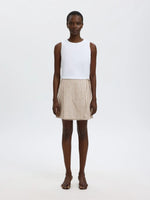 Slfjohanne mw short wrap skirt - cherry mahogany stripe