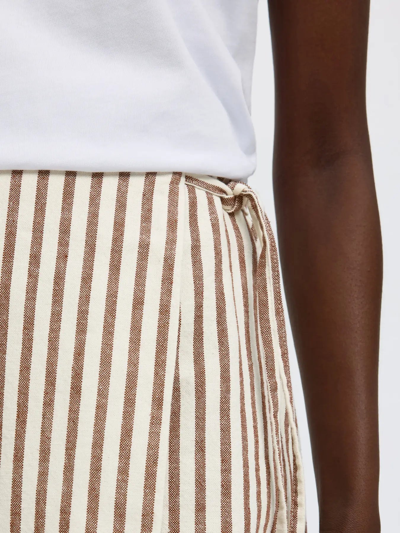 Slfjohanne mw short wrap skirt - cherry mahogany stripe