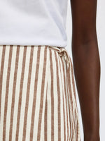 Slfjohanne mw short wrap skirt - cherry mahogany stripe
