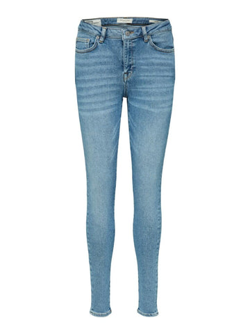 SLFSOPHIA MW SKINNY MID BLUE JEAN U NOOS - MEDIUM BLUE DENIM
