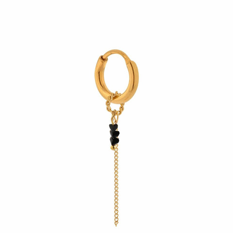 Single chain black stone gold