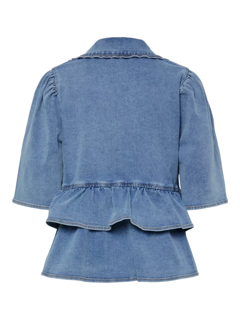 YASSCALA SS DENIM TOP – light blue denim