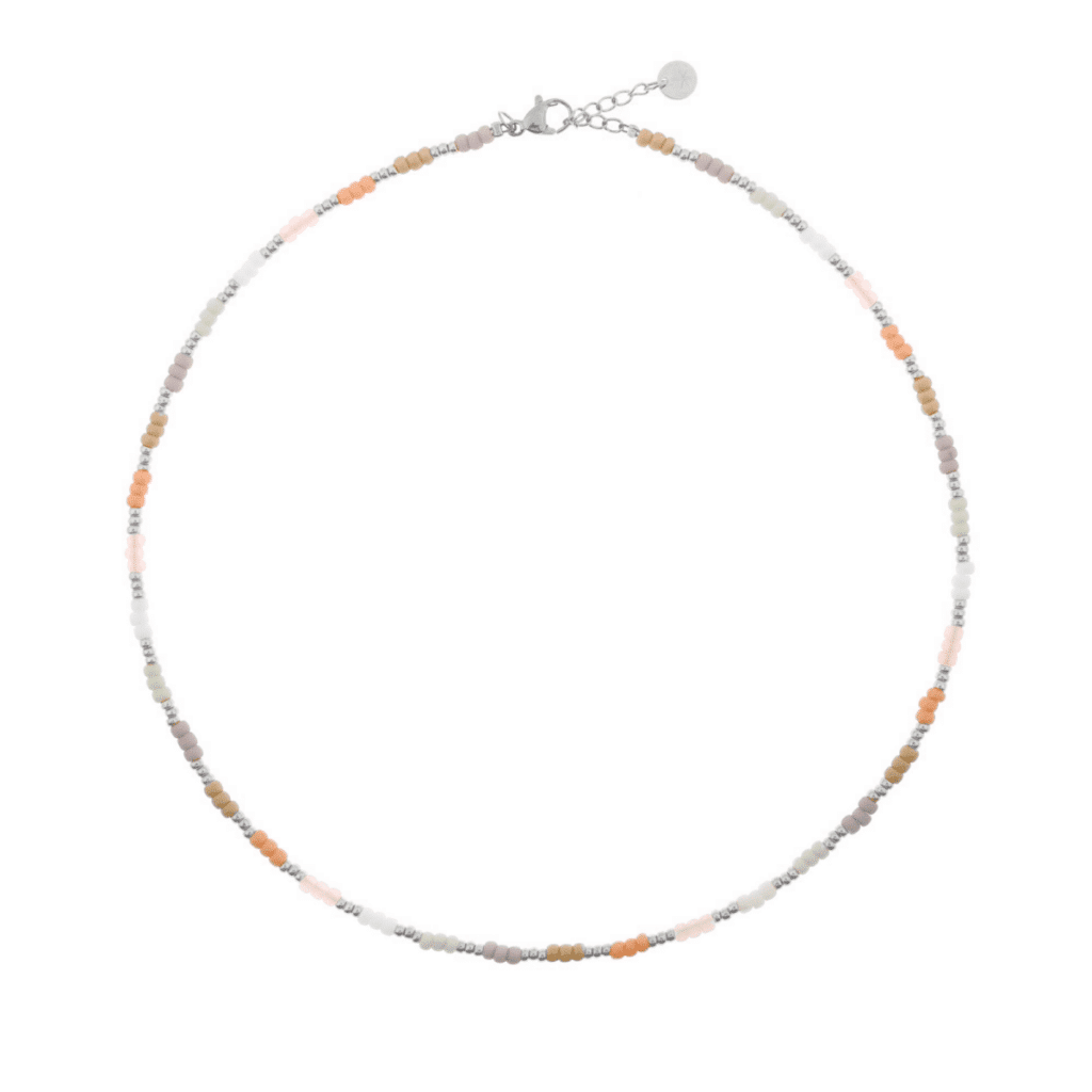 Pastel rainbow choker - silver