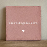 Tegel - Lievelingsleukerd - roze/wit