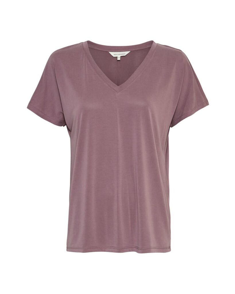 MSCHFenya modal v neck tee - black plum