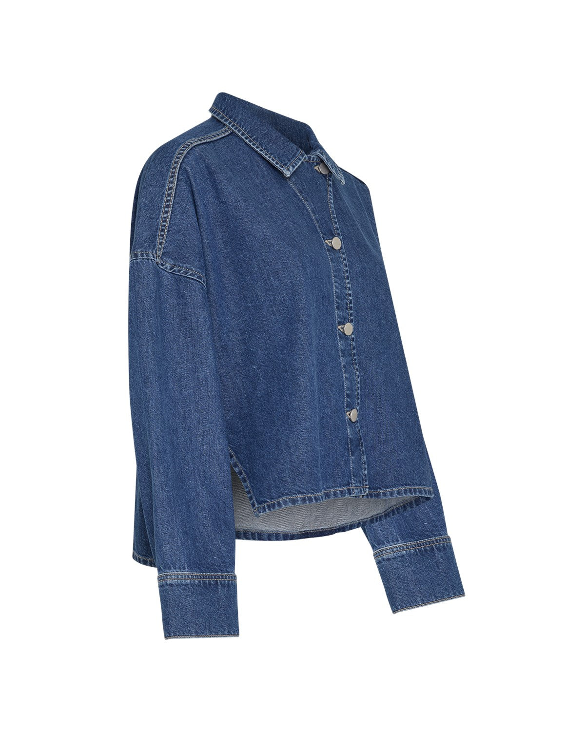 MschLoa lis denim shirt - mid blue wash