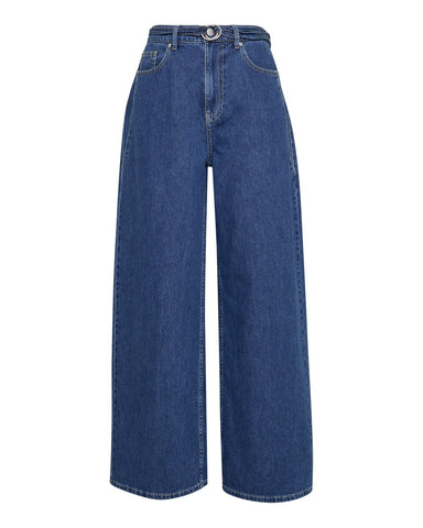 MschLoa lis hw boxy wide jeans long - mid blue wash