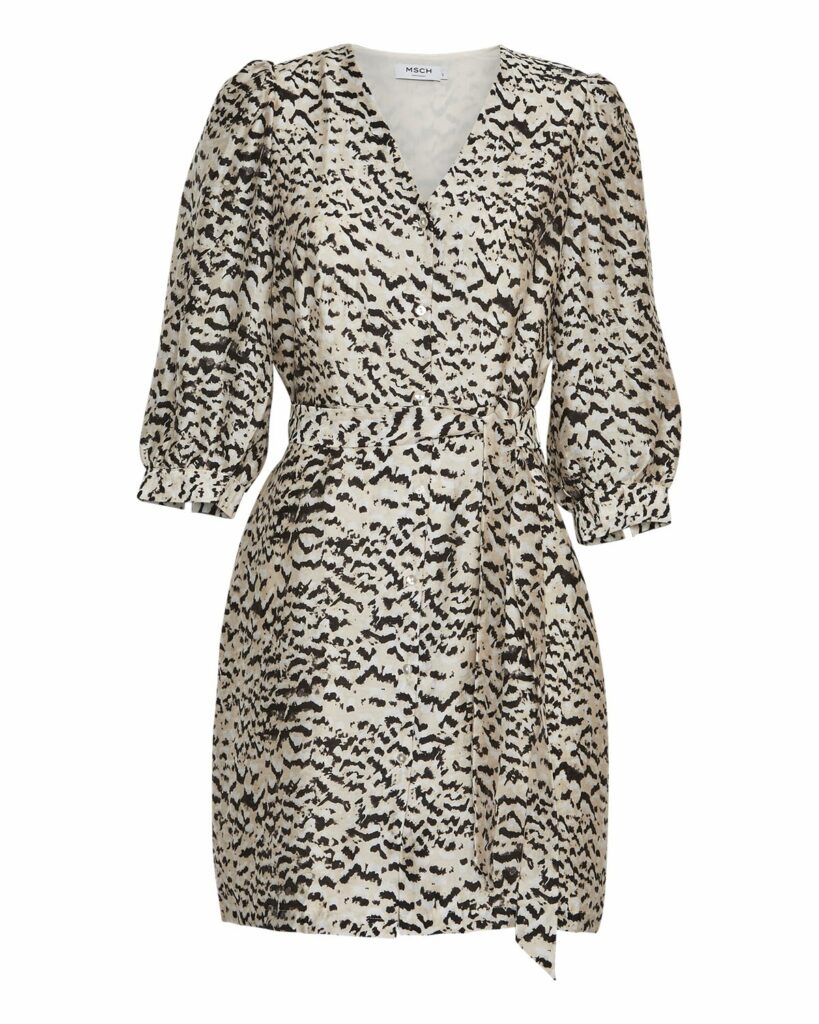 MSCHPhilida Maire 3/4 Dress AOP - Black abstract