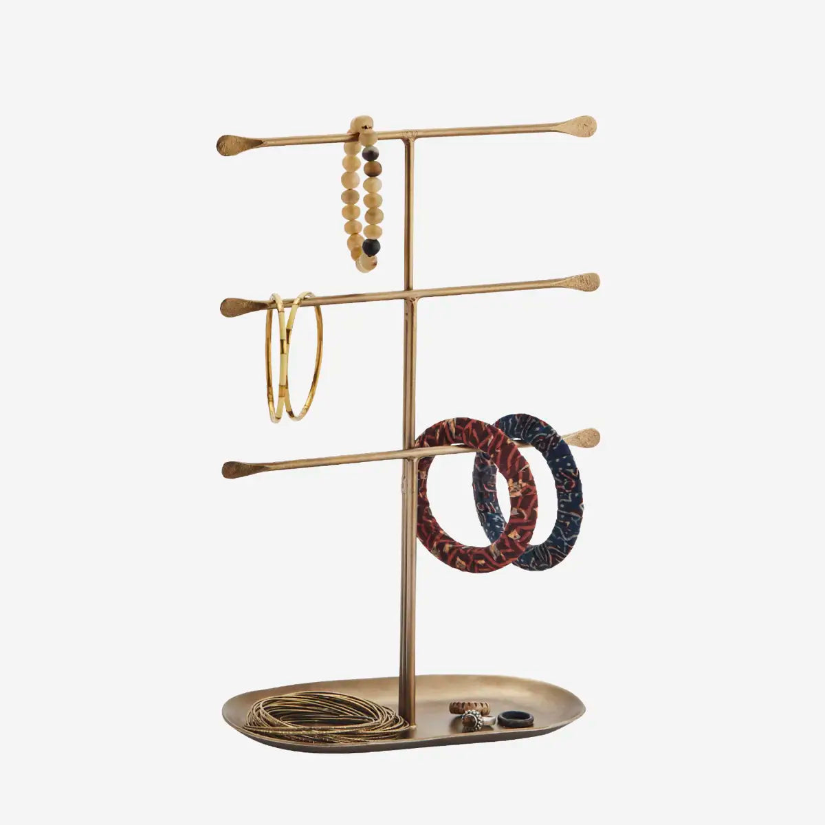 Hand forged jewellery stand - ant.brass