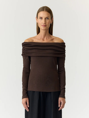 Yaslivo off shoulder top - Chocolate brown