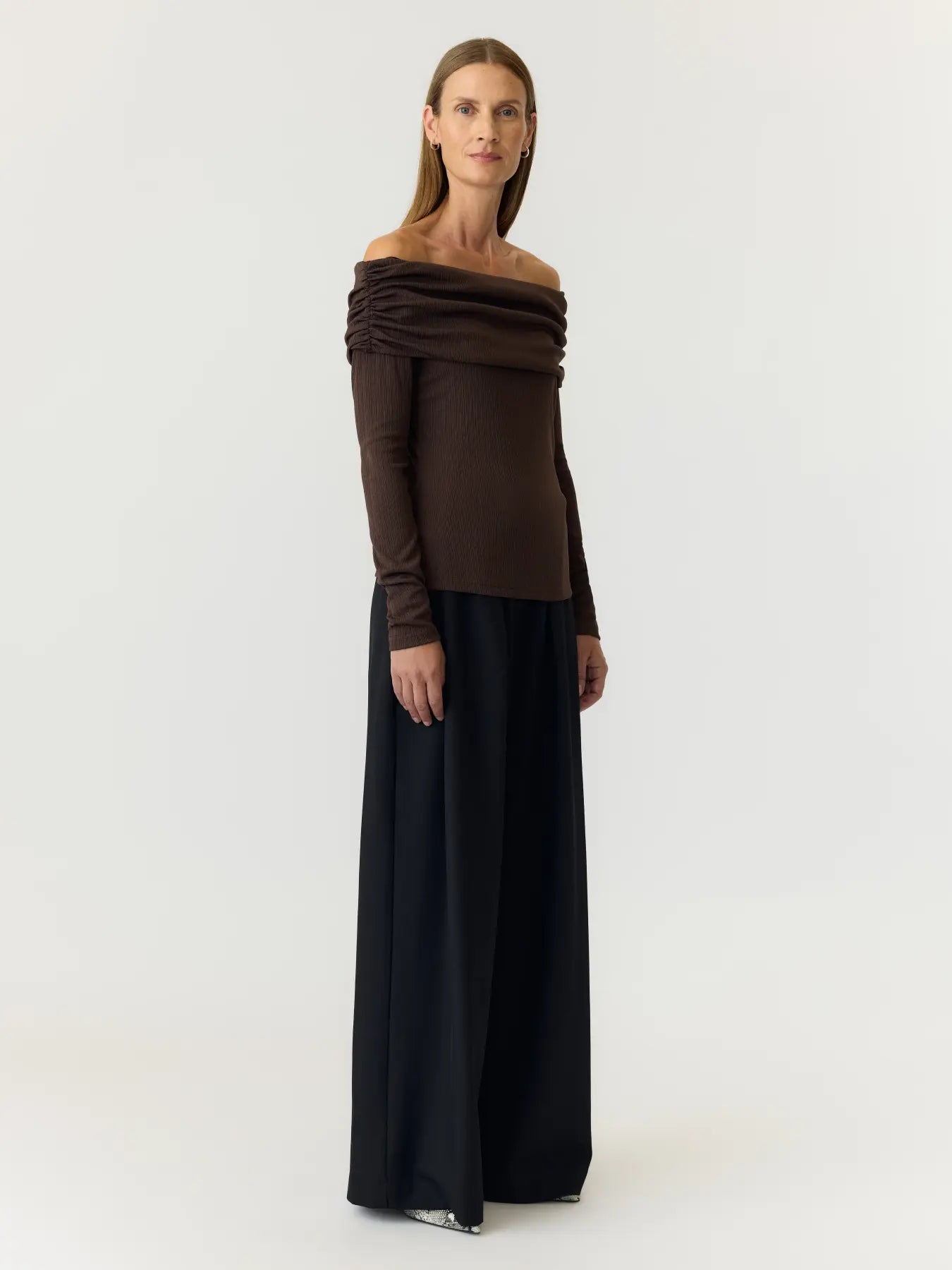 Yaslivo off shoulder top - Chocolate brown