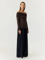 Yaslivo off shoulder top - Chocolate brown