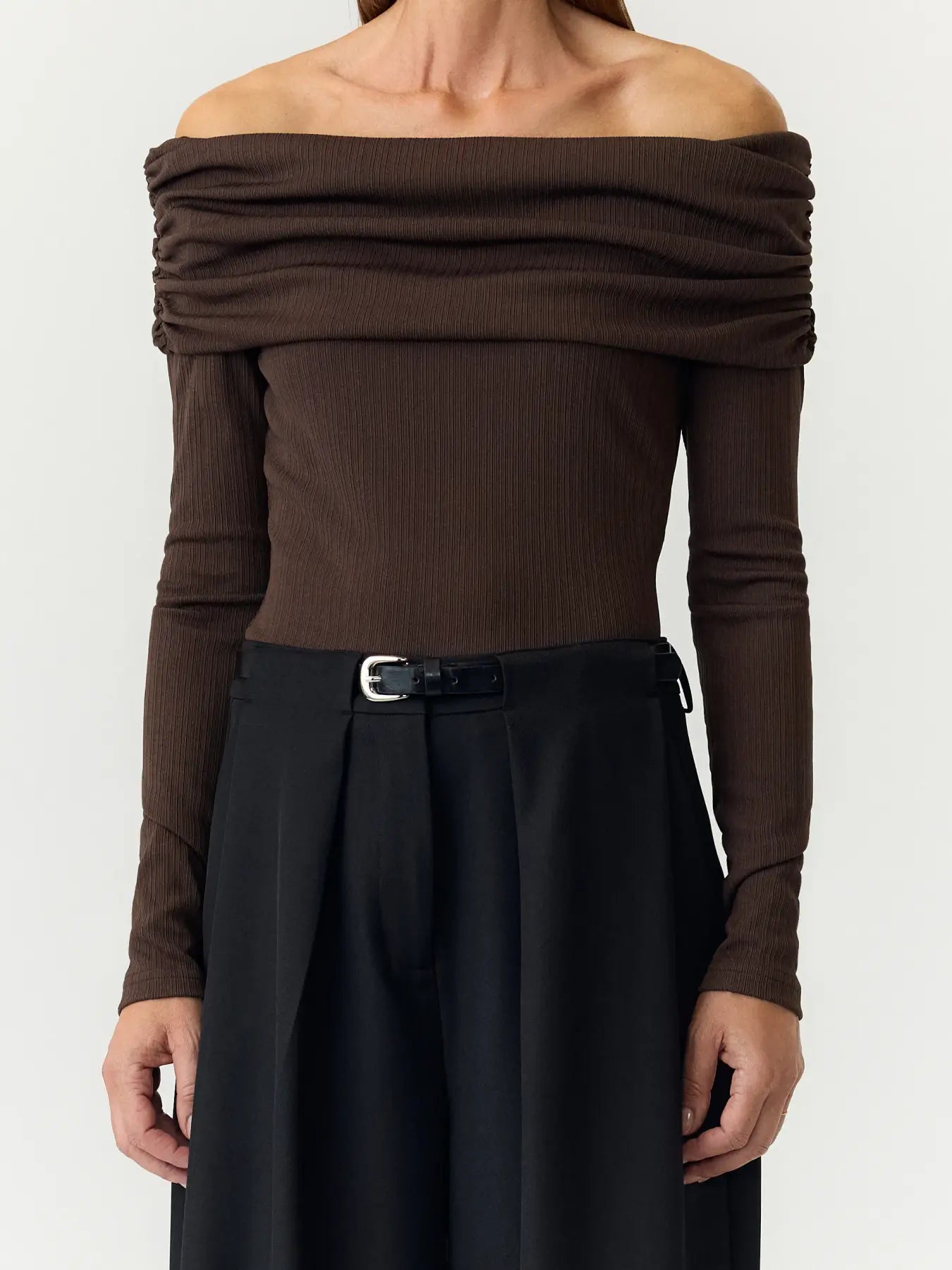 Yaslivo off shoulder top - Chocolate brown