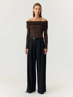 Yaslivo off shoulder top - Chocolate brown