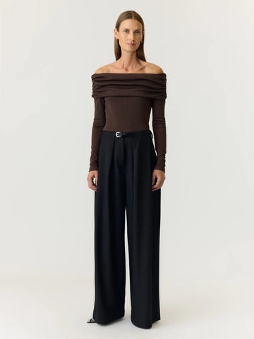 Yaslivo off shoulder top - Chocolate brown