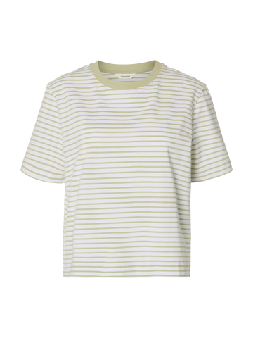 SLwessential striped boxy tee - Green