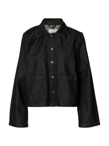 Slflyra - bora denim shirt - black denim