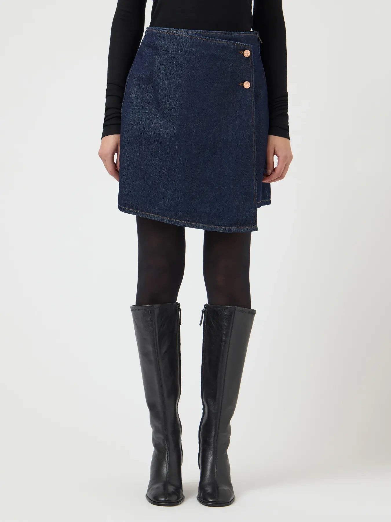 Yaslisana hmw short denim skirt s. noos - dark blue denim