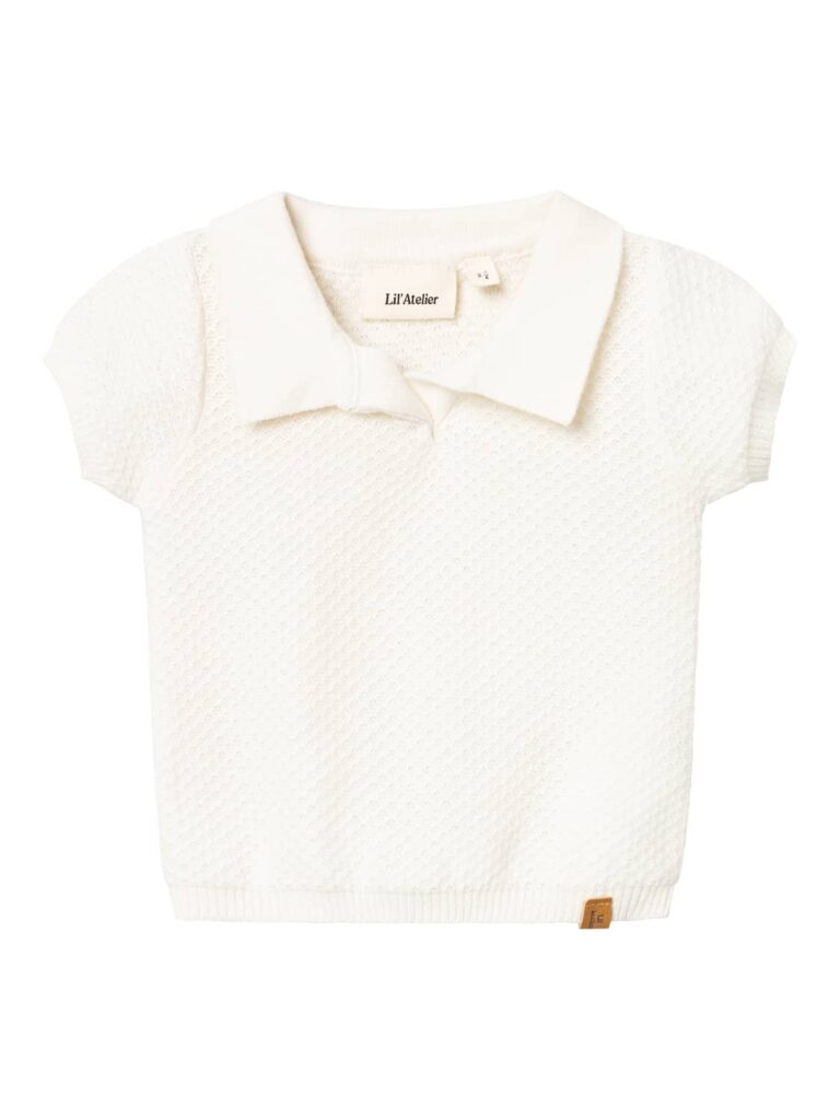 Nbmjohanno ss knit polo lil - Coconut Milk