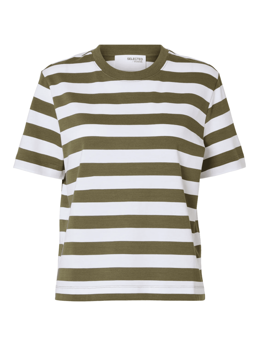 Slfessential ss striped boxy tee noos - kalamata