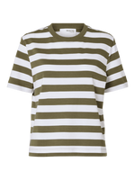 Slfessential ss striped boxy tee noos - kalamata